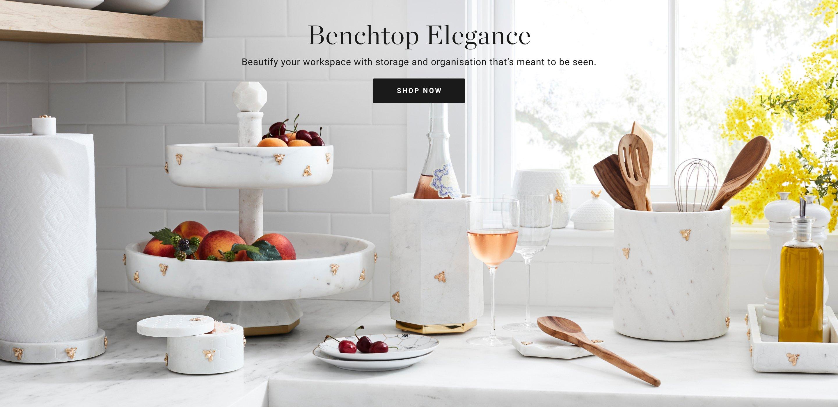 Benchtop Elegance | Beautify your workspace with storage and organisation that's meant to be seen. | Shop Now